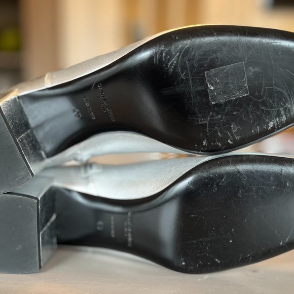 Saint Laurent Loulou 50 Silver Leather Ankle Boot - Picture 6 of 8